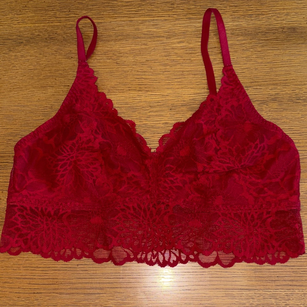 NWOT LARGE PINK Victoria's Secret Scarlet Lace Red Bralette - AS IS